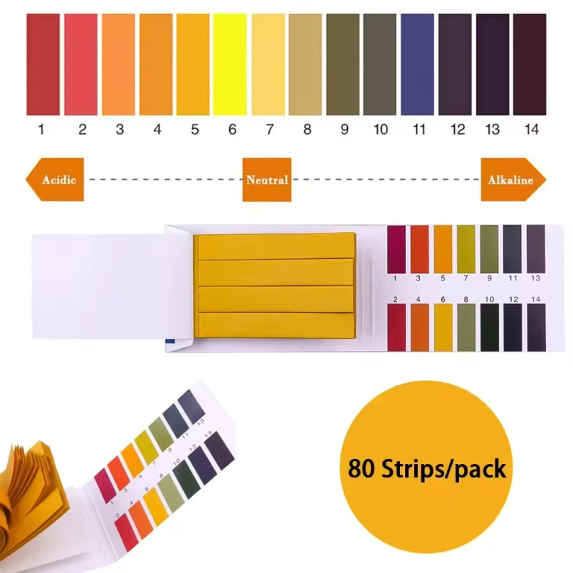 80 شريط/عبوة شرائط اختبار الأس - مراجعة Ph Strip Test وسعره