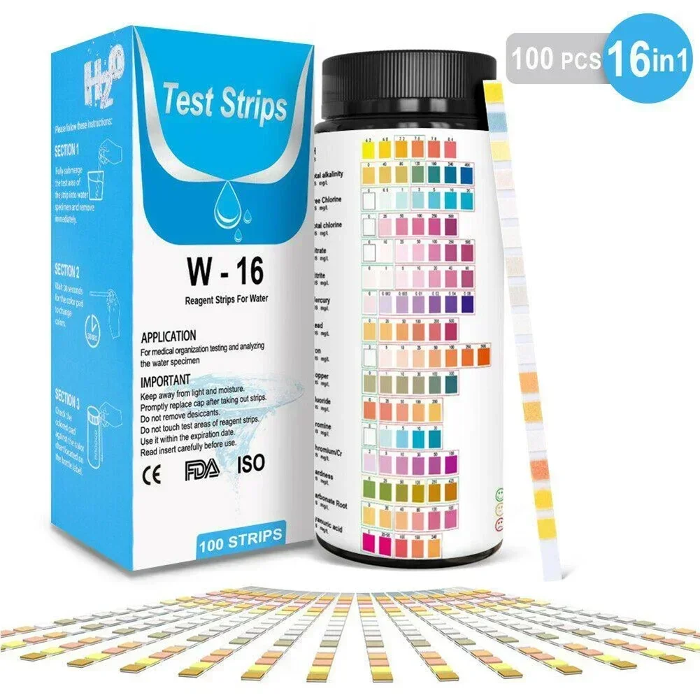 16 في 1 مجموعة اختبار مياه الش - مراجعة Ph Strip Test وسعره