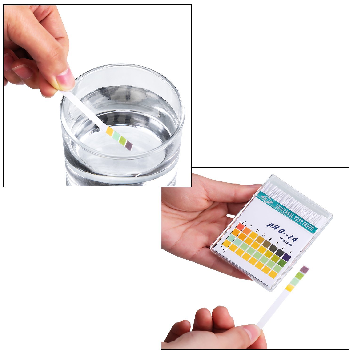 100 شرائط 0-14 PH مؤشر حمض قلو - مراجعة Ph Strip Test وسعره