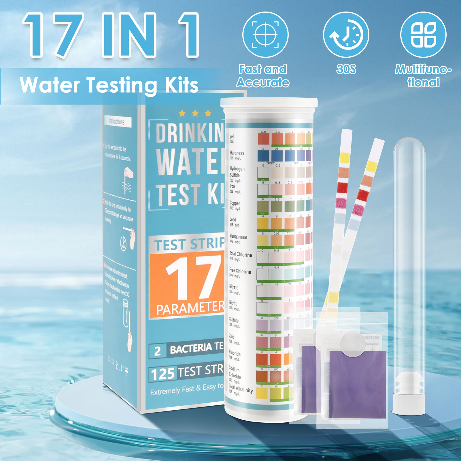5-17 في 1 شرائط اختبار حوض الس - مراجعة Ph Strip Test وسعره